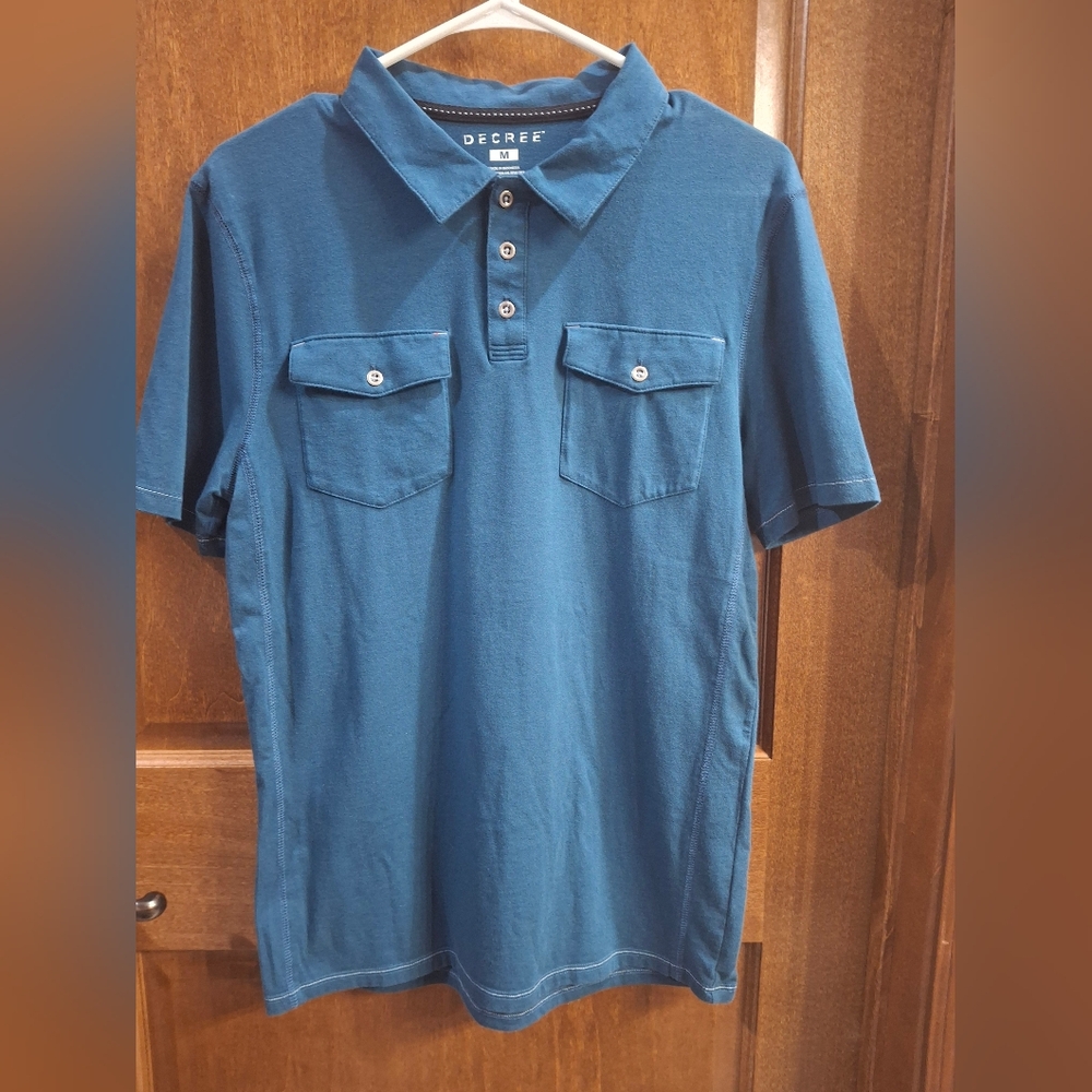 Decree Men's Teal Polo Shirt with Pockets